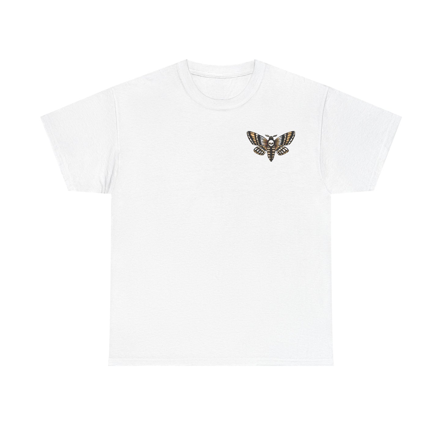T-shirt Death head moth Floral Tattoo, Gothic Unisex Tee, Skull Butterfly Shirt, Halloween Tee, Dark Floral Top
