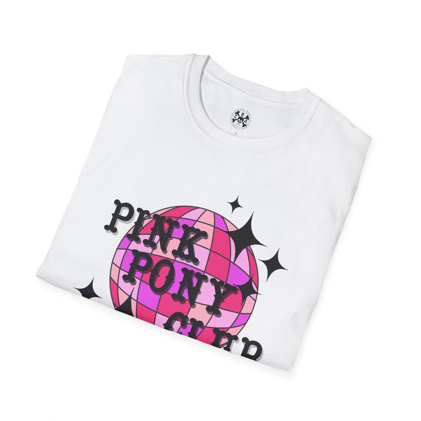 Unisex Pink Pony Club t shirt pink white disco ball Chappell Roan