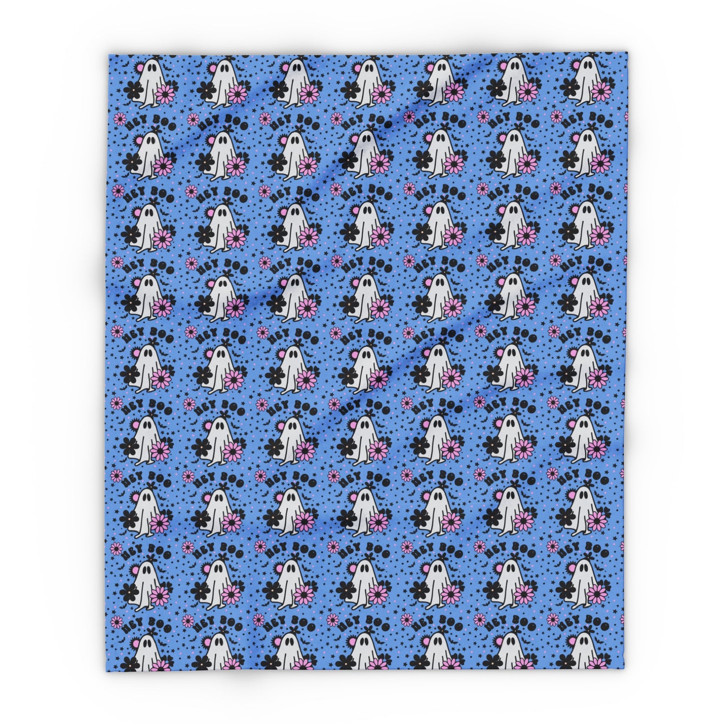 Blue, hey boo, ghost artic fleece blanket, halloween