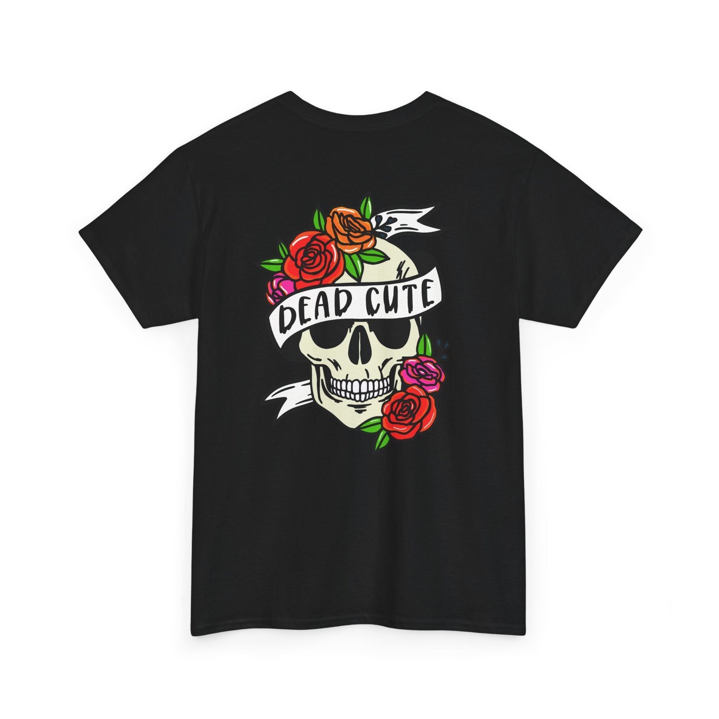 T-shirt tattoo skull dead cute floral Unisex Heavy Cotton Tee, Grunge Tshirt, Vintage Graphic Top, Cool Tees, Goth Shirt, Alternative
