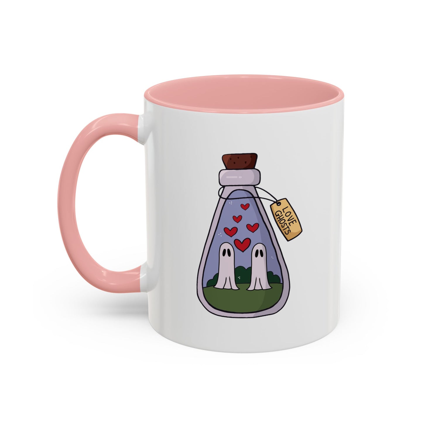 Ghost lovers in jar Accent Coffee Mug (11, 15oz) spooky, halloween