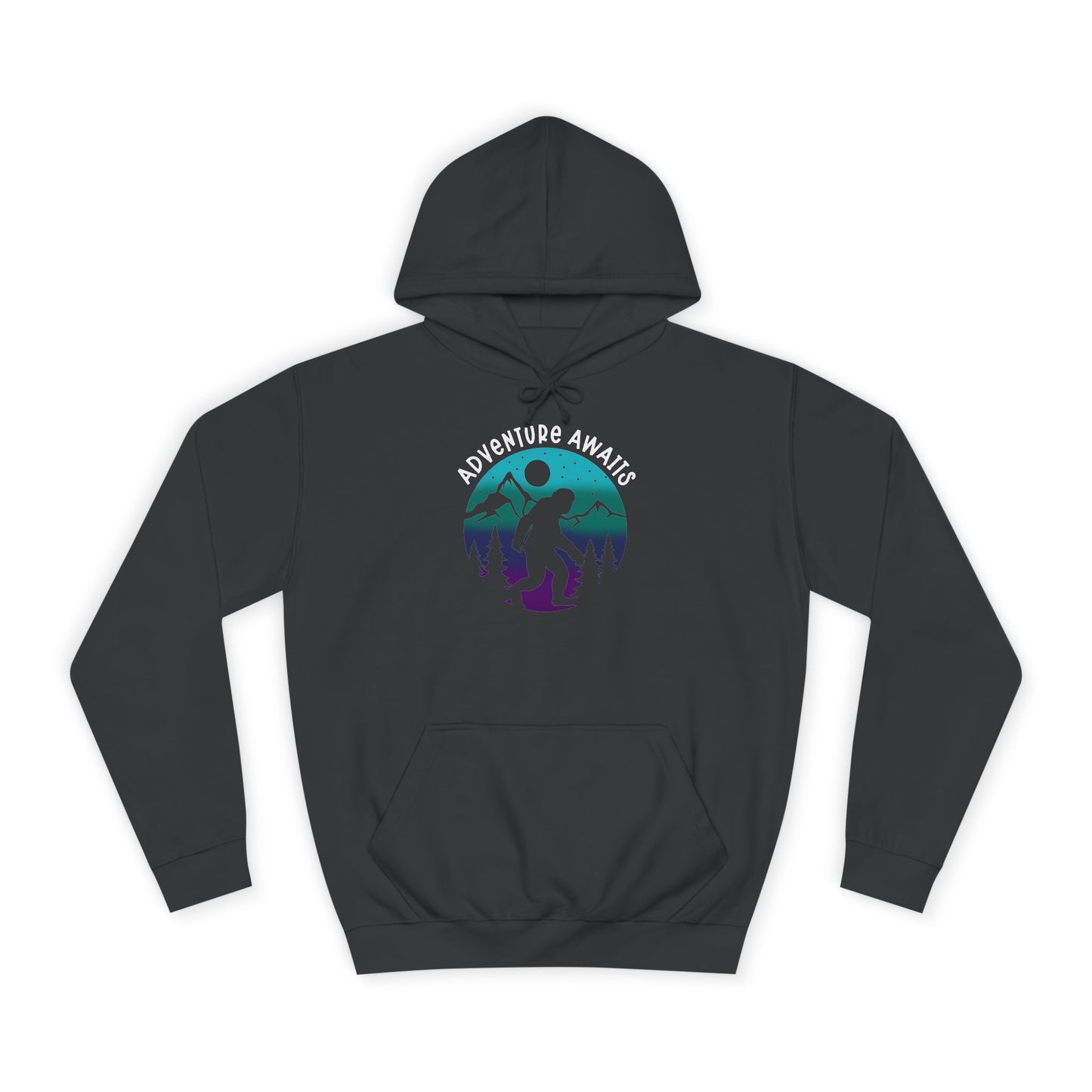Black, adventure awaits hoodie