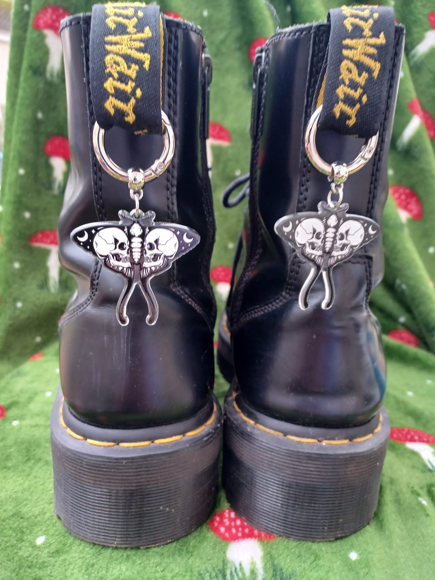 Acrylic moth boot charms