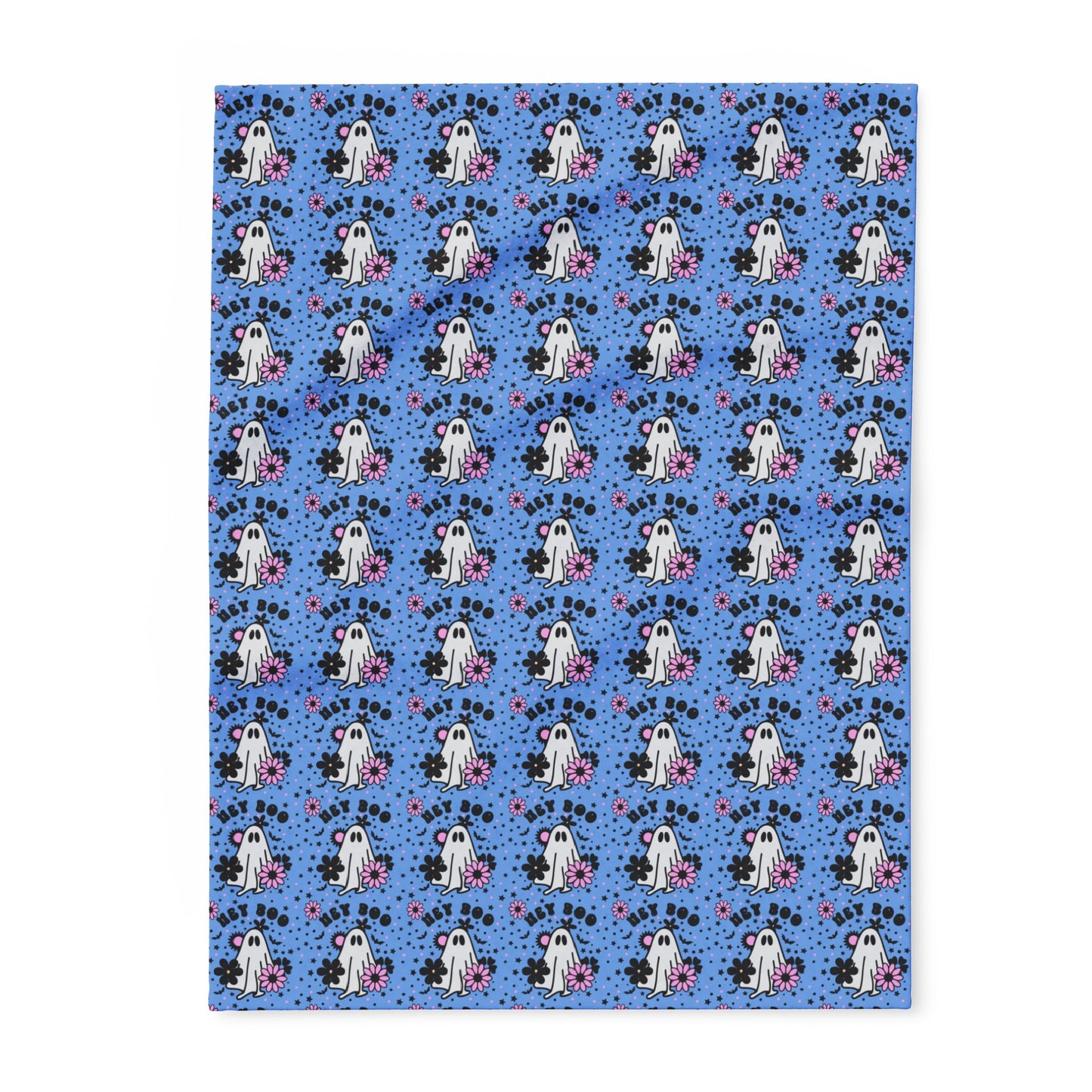Blue, hey boo, ghost artic fleece blanket, halloween