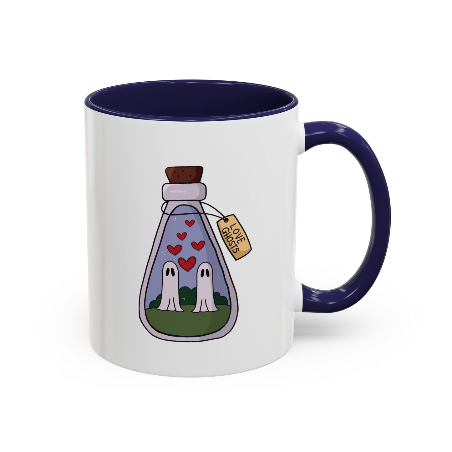 Ghost lovers in jar Accent Coffee Mug (11, 15oz) spooky, halloween