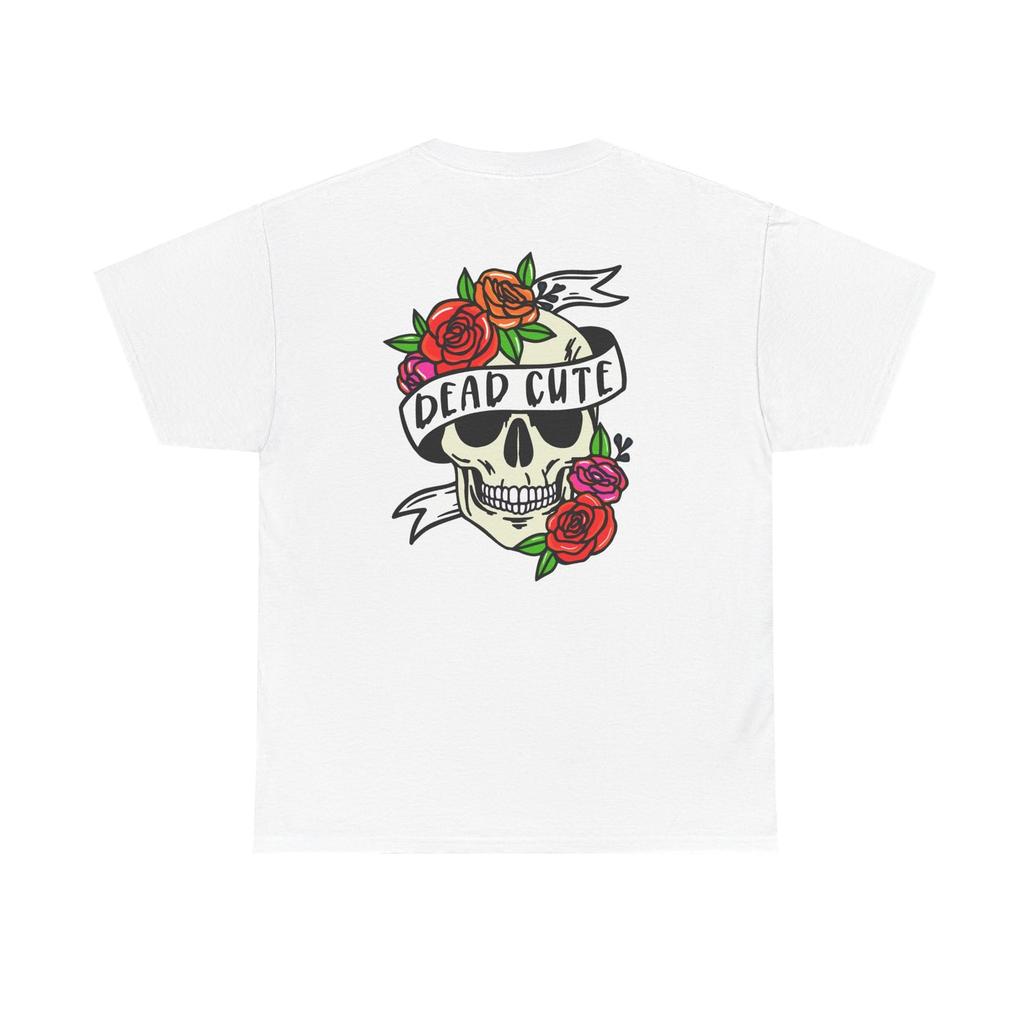 T-shirt tattoo skull dead cute floral Unisex Heavy Cotton Tee, Grunge Tshirt, Vintage Graphic Top, Cool Tees, Goth Shirt, Alternative