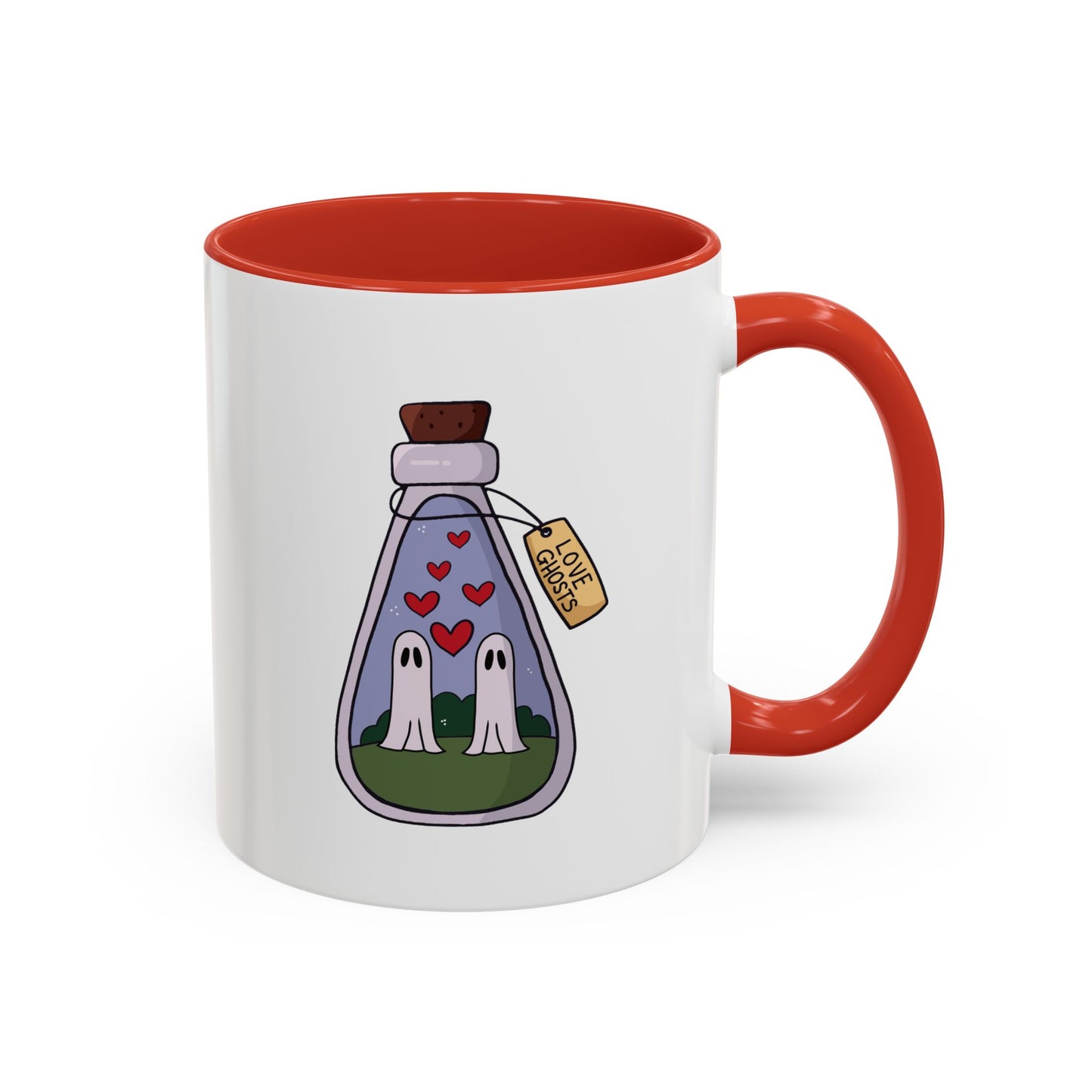 Ghost lovers in jar Accent Coffee Mug (11, 15oz) spooky, halloween