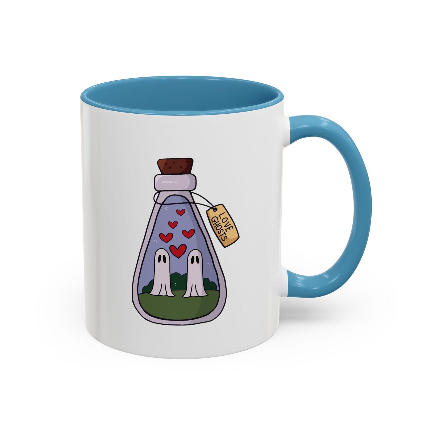 Ghost lovers in jar Accent Coffee Mug (11, 15oz) spooky, halloween