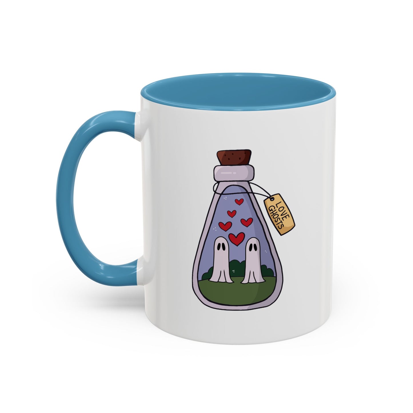 Ghost lovers in jar Accent Coffee Mug (11, 15oz) spooky, halloween