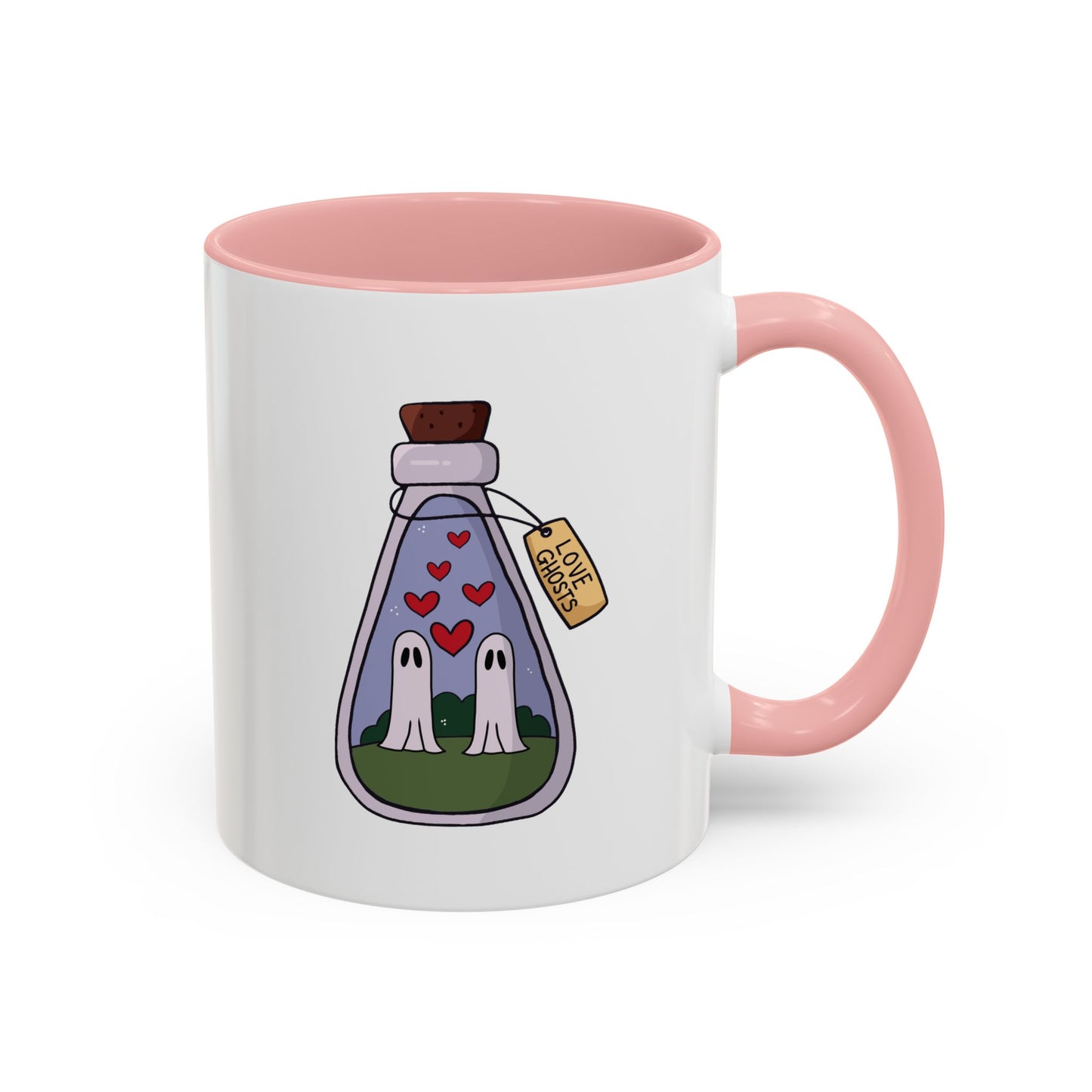 Ghost lovers in jar Accent Coffee Mug (11, 15oz) spooky, halloween