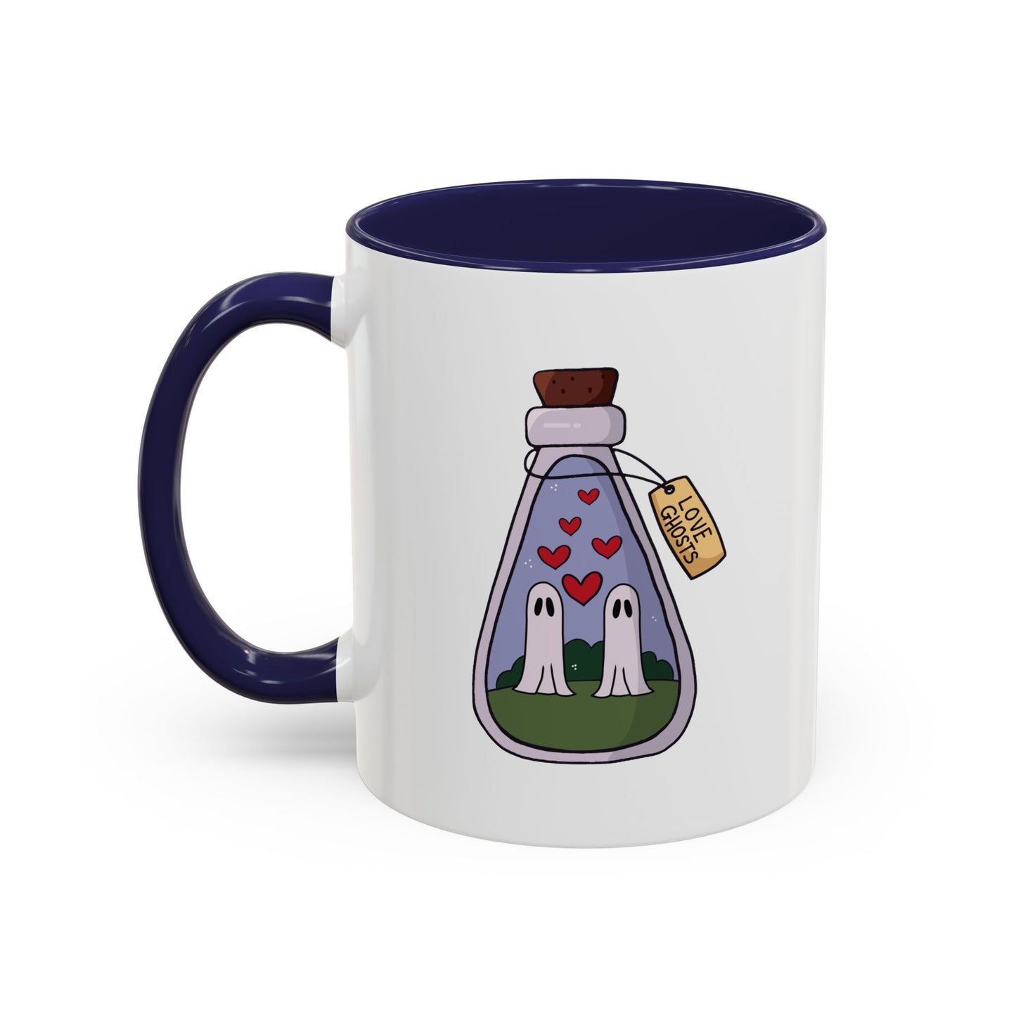Ghost lovers in jar Accent Coffee Mug (11, 15oz) spooky, halloween