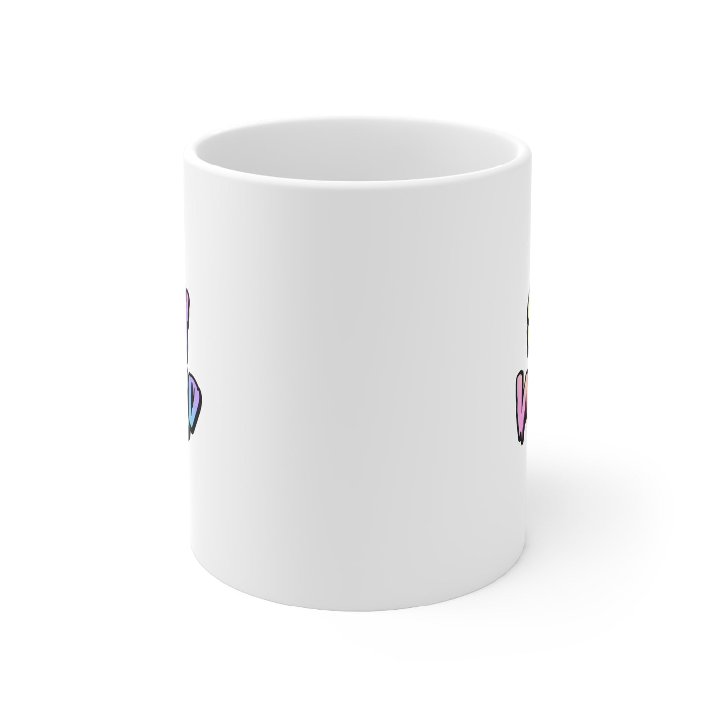 11oz ceramic mug, stay weird design