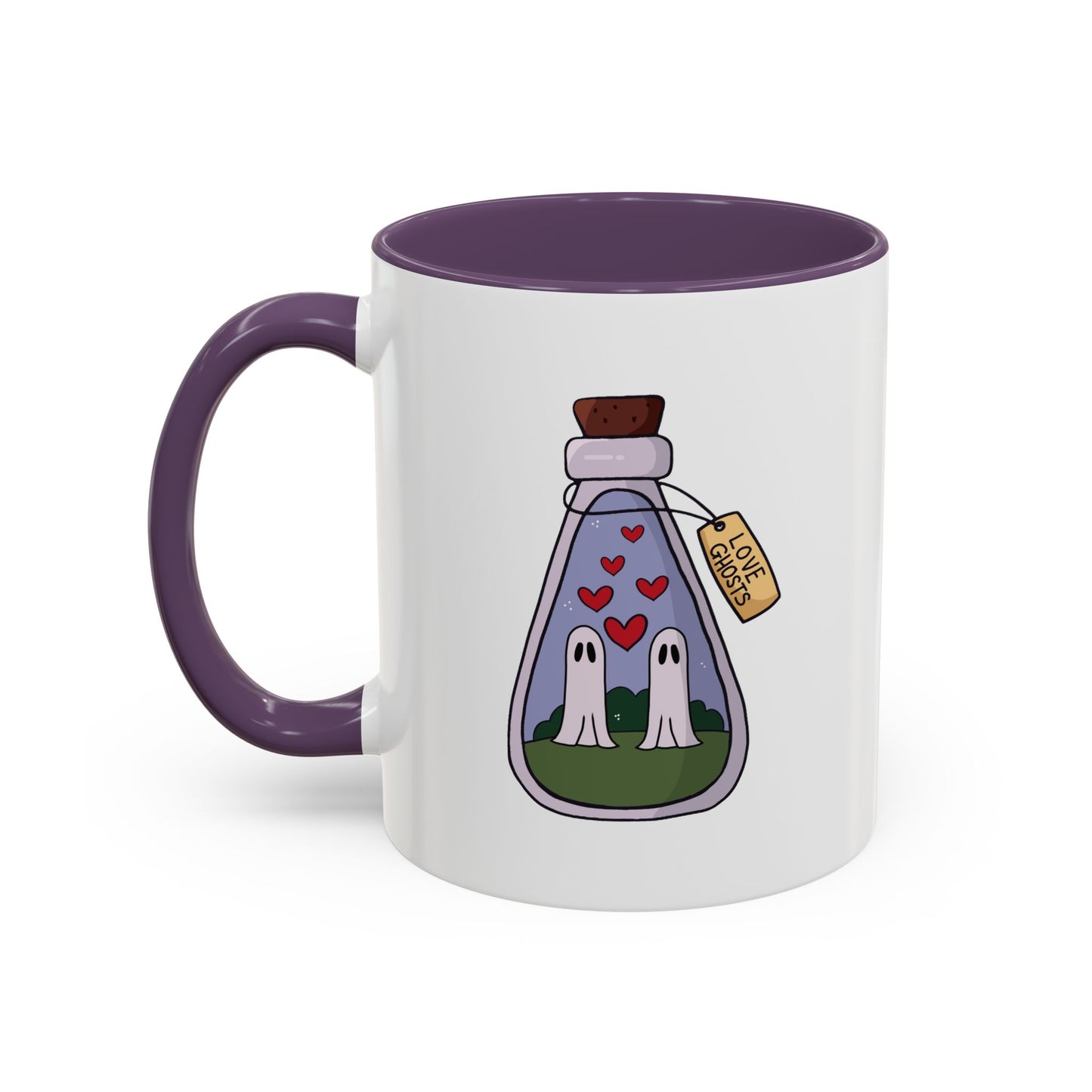 Ghost lovers in jar Accent Coffee Mug (11, 15oz) spooky, halloween