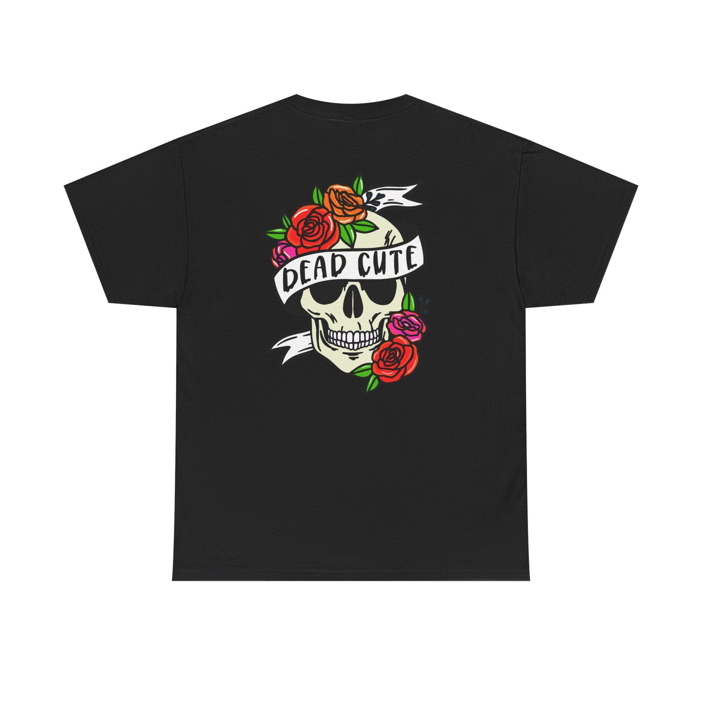 T-shirt tattoo skull dead cute floral Unisex Heavy Cotton Tee, Grunge Tshirt, Vintage Graphic Top, Cool Tees, Goth Shirt, Alternative