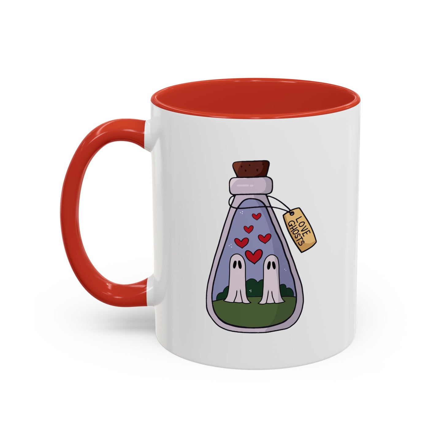 Ghost lovers in jar Accent Coffee Mug (11, 15oz) spooky, halloween