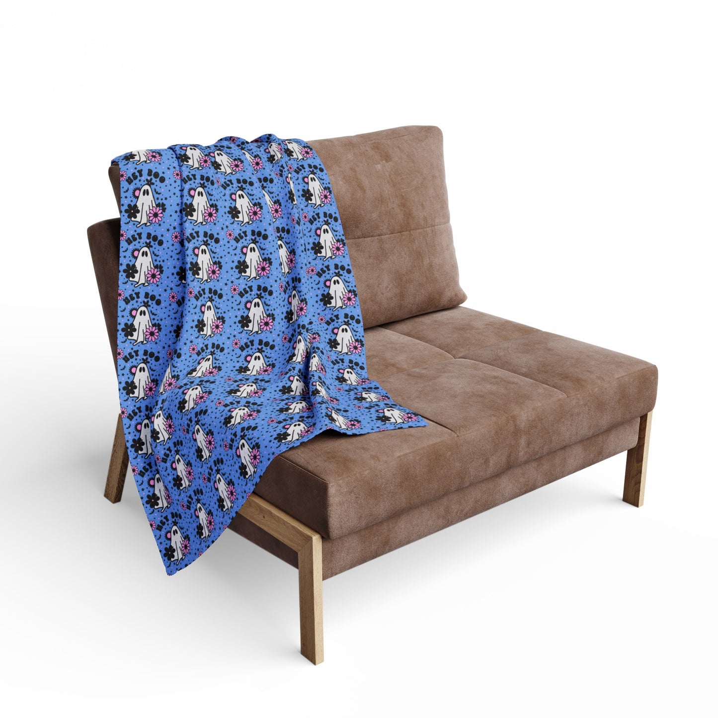 Blue, hey boo, ghost artic fleece blanket, halloween