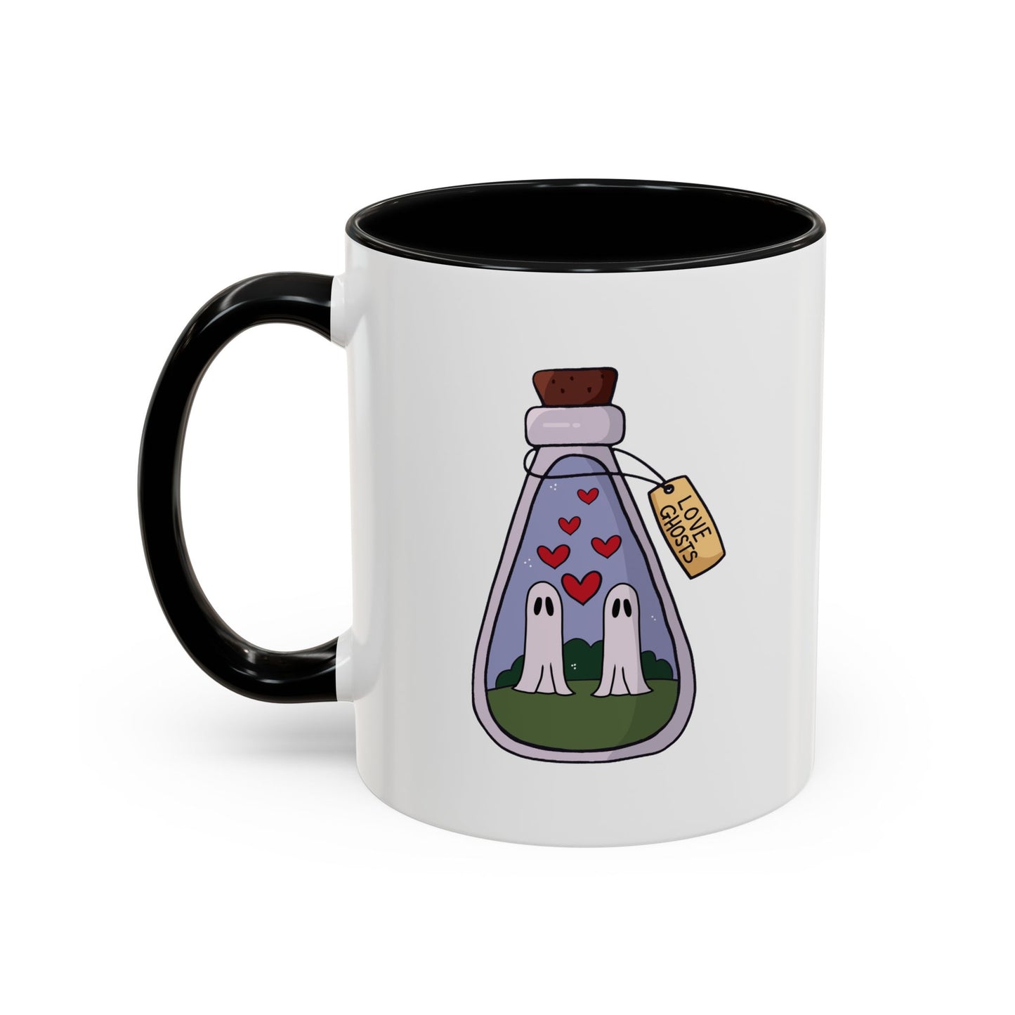 Ghost lovers in jar Accent Coffee Mug (11, 15oz) spooky, halloween