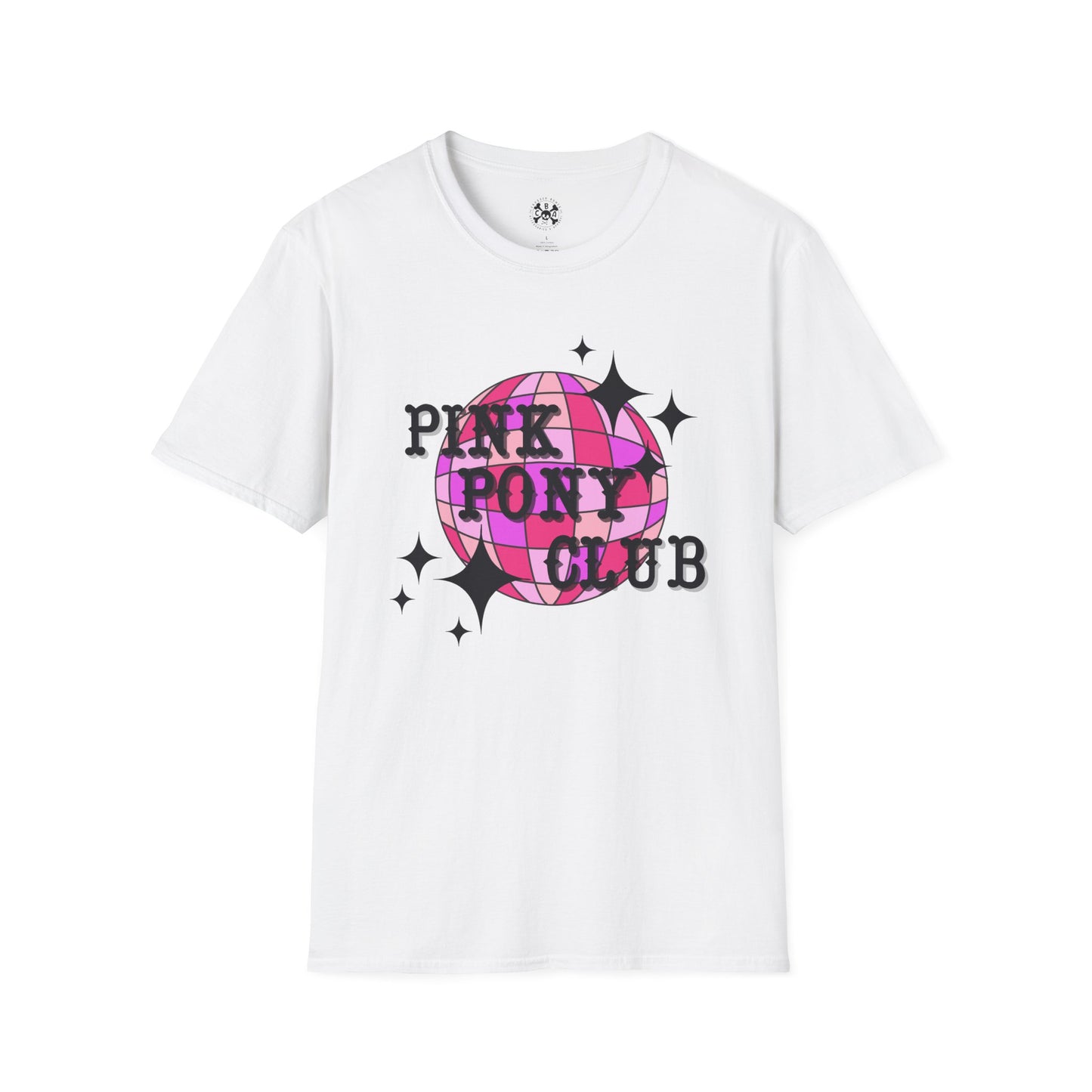 Unisex Pink Pony Club t shirt pink white disco ball Chappell Roan