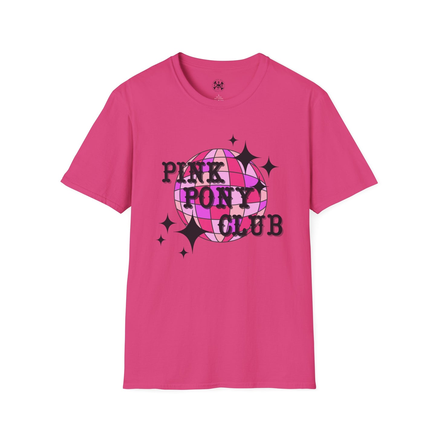 Unisex Pink Pony Club t shirt pink white disco ball Chappell Roan