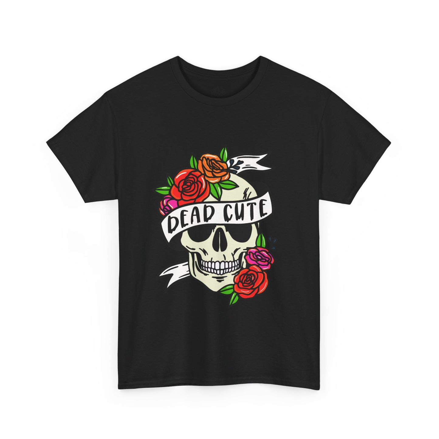 Dead cute, skull, tattoo, unisex heavy cotton Tshirt