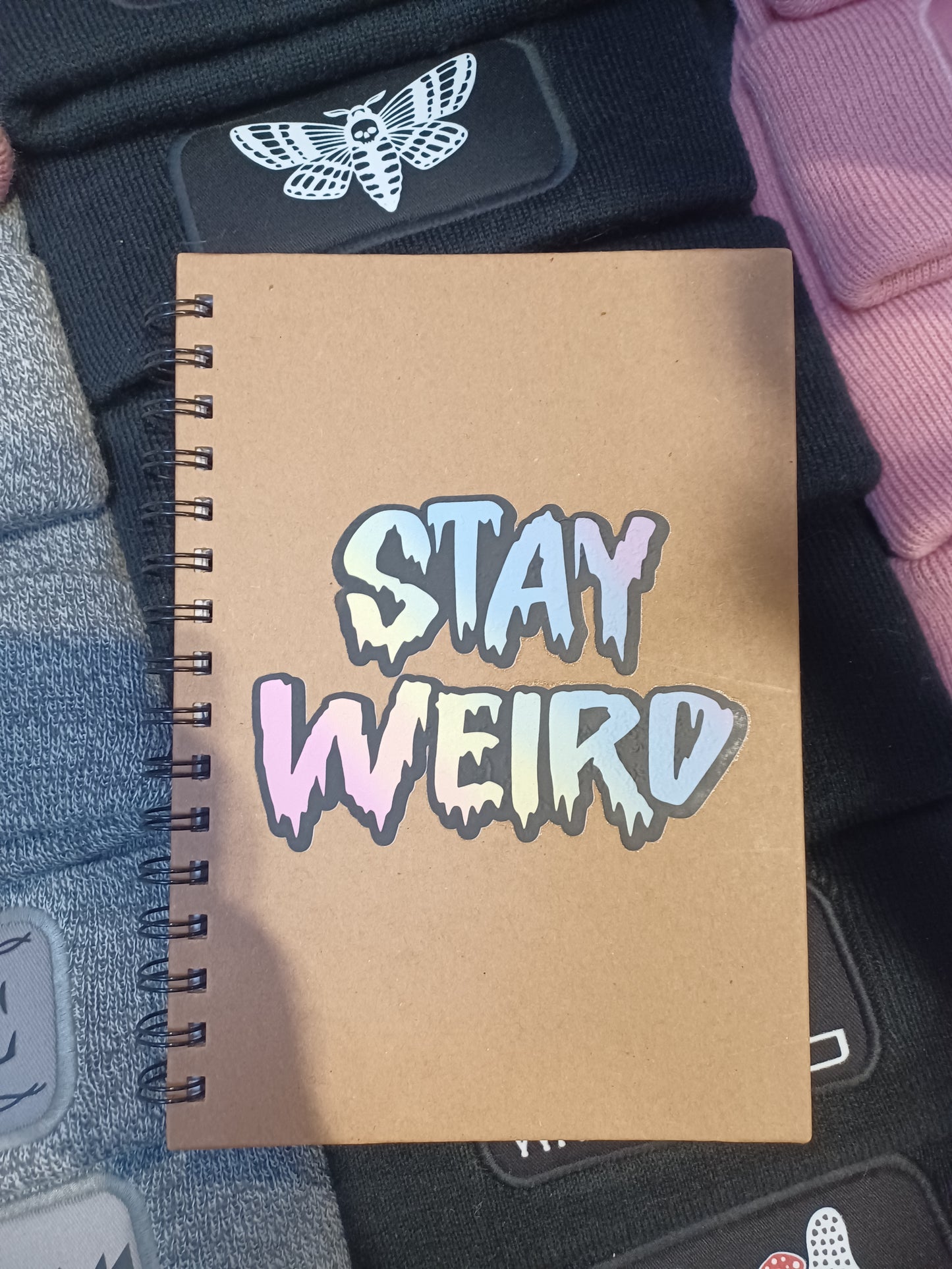 Stay weird lined notebook