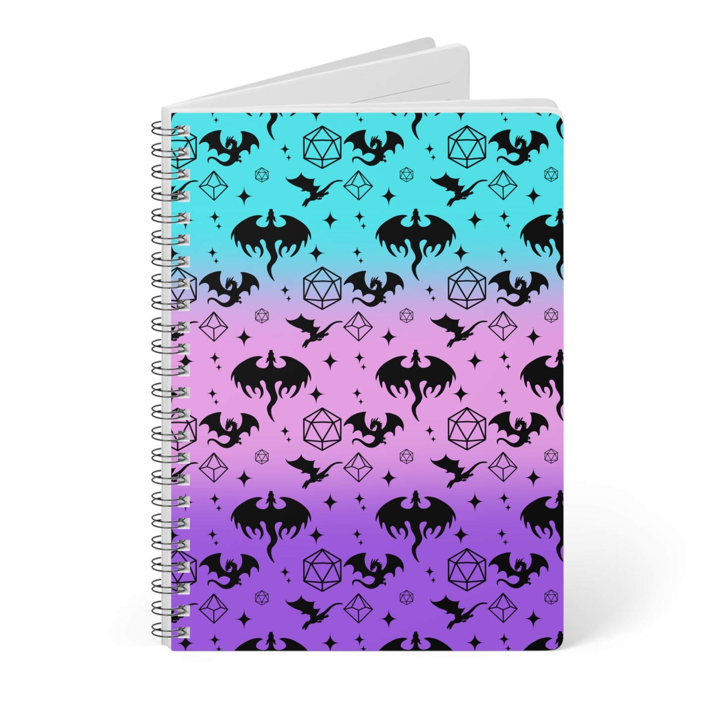 Fantasy-Themed Wirobound Notebook, Perfect for Journaling, D&D Campaigns, Gifts for Creatives, Art Projects, School Supplies
