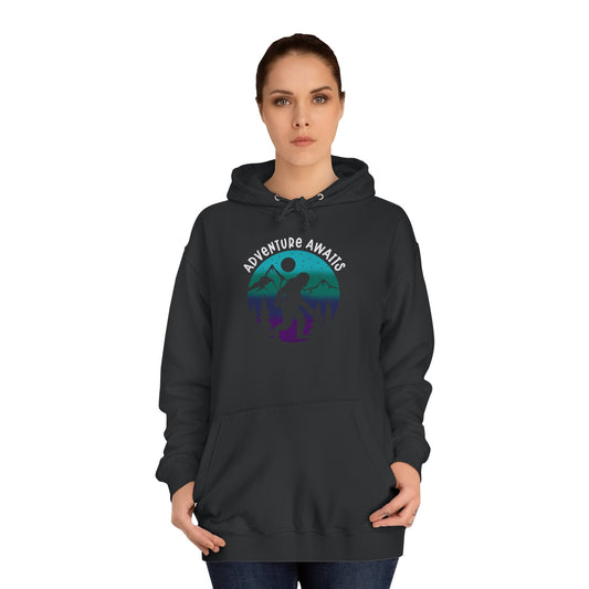 Black, adventure awaits hoodie